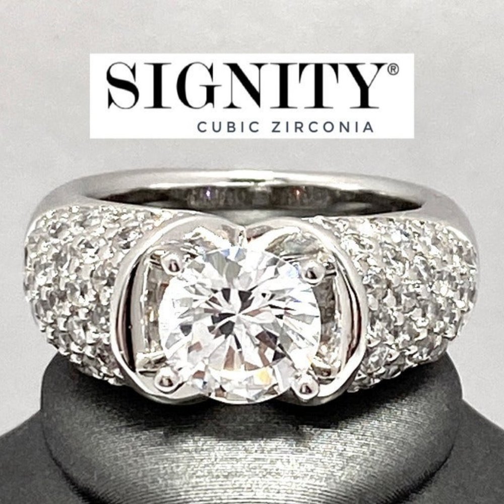 925 Sterling Silver, Signity Diamond CZ Ring
